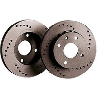 Black Diamond XD Cross Drilled Brake Discs - Front Pair - Vented, 330mm x 32mm