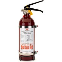 FEV 2.0Kg N-TEC Gas Hand Held Fire Extinguisher - Colour: Rally Red, Mount Type: Steel Wire Bracket With 2 x Straps