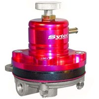 Sytec Competition Adjustable Fuel Pressure Regulator - 8mm Push On Hose Fittings In Red