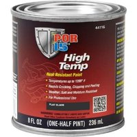 POR15 High Temp Paint - Flat Black - 236 ml, Black