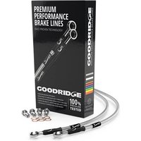 Goodridge Motorcycle Rear Brake Line Kit - Clear Line / Stainless Fitting, Silver