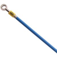 Hel Motorcycle Rear Brake Line Kit - Blue Line / Stainless Fitting, Blue