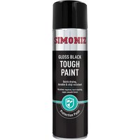 Simoniz Tough Black Paint - Aerosol - Gloss Black, Black