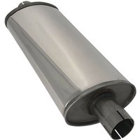 Jetex Universal Exhaust Silencer - 2 Inch Outlet, Oval 420mm Case, Stainless Steel