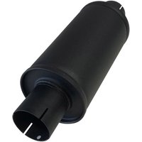 Jetex Universal Exhaust Silencer - 2.5 Inch Outlets, Round 249mm Case, Aluminised Steel
