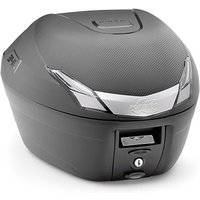 Kappa K34 MONOLOCK Motorcycle Top Case - Black with Smoke Reflectors, Black/grey