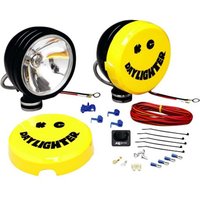 "KC HiLiTES 6" Daylighters Halogen 100W Lamps - Pair" - Black, Spot Lamp