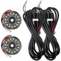 KC HiLiTES 2 Light Add On Kit For Cyclone V2 Rock Light Universal LED 6 Light Kit - Clear lens, 3.5m long wiring harness