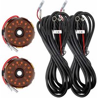 KC HiLiTES 2 Light Add On Kit For Cyclone V2 Rock Light Universal LED 6 Light Kit - Amber lens, 3.5m long wiring harness