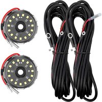 KC HiLiTES 2 Light Add On Kit For Cyclone V2 Rock Light Universal LED 6 Light Kit - Clear lens, 5m long wiring harness