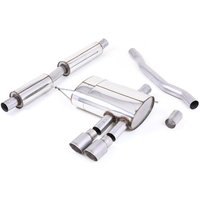 "Milltek Resonated 2.75" Cat Back Exhaust System" - 2x 90mm Round GT Brushed Titanium Tailpipes