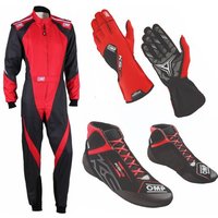 OMP KS-3X Kartwear Package - Colour: Black / Red, Adult Size, Black/red