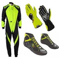OMP KS-3X Kartwear Package - Colour: Black / Yellow, Adult Size, Black/yellow