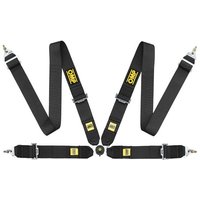 OMP 801 4 Point Saloon Harness - Black, Black