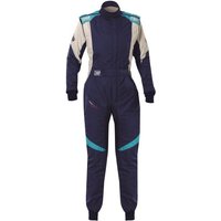 OMP First Evo Elle Womans Race Suit - Colour: Navy Blue / Light Blue, Size: 46