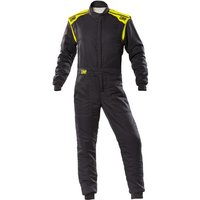 OMP First S Race Suit - 52, Anthracite/ Fluro Yellow