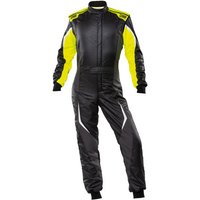OMP Tecnica Evo Race Suit - 56, Black / Anthracite / Fluro Yellow