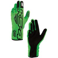 OMP KS-4 Kart Gloves - Colour: Fluro Green, Size: XXXXS