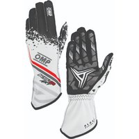 OMP KS-2 Art Kart Gloves - Colour: White / Black, Size: XXXXS