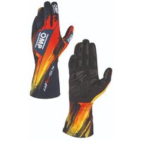 OMP KS-4 Art Kart Gloves - Black / Orange, XXXXXS