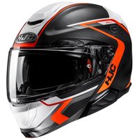 HJC RPHA 91 Carbon Graphic Motorcycle Helmet - Lagos Orange, 2XL (62-63cm), Black/orange