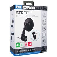 Oxford Street Bar End Mirror - Black, Left Handed, Black