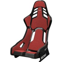 Recaro Podium CF Carbon Fibre Seat - Size: Large, Right Hand, Red Alcantara Black Leather, Black/red