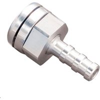 Revotec Self Sealing Hose Take Offs - 8mm Male Barbed Outlet In Aluminium, Silver