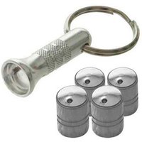 Richbrook Spinning Anti Theft Valve Caps - Titanium, Silver