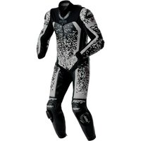 RST Pro Series D3O Airbag Leather Motorcycle Suit - Black / Silver, UK 42, Black/silver