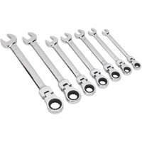Siegen Flexible Head Ratchet Combination Spanner Set 7pc Metric
