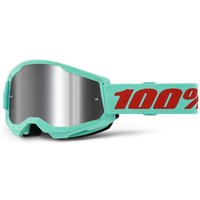 100% Strata 2 Goggles - Maupiti / Mirror Silver Lens, Green/red/silver