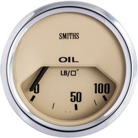 Smiths Classic Electrical Oil Pressure Gauge - Magnolia Dial Face Chrome Bezel, Cream