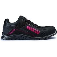 Sparco Practice S1P SRC Safety Shoes - Colour: Nigel (Black), Size: UK 11 / Eur 46, Black/red