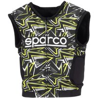 Sparco SJ Pro K-3 Kart Rib Protector Jacket - Colour: Black / Fluro Yellow, Size: Child 140cm