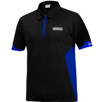 Sparco Polo Zip Shirt - S, Black / Blue