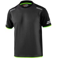 Sparco Tech T-Shirt - Colour: Grey / Fluro Green, Size: L, Green/grey