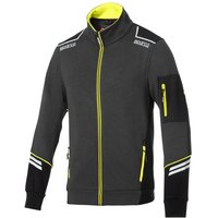 Sparco Tech Full Zip Jacket - Colour: Grey / Fluro Yellow, Size: M, Grey/yellow