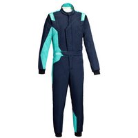 Sparco Sprint Advanced Race Suit - Navy Blue / Mint Green, 58