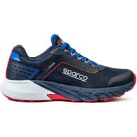 Sparco S-Park Safety Shoes - Colour: Navy Blue / Red, Size: UK 7 / Eur 41, Blue