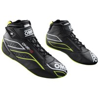 OMP One S Race Boots - Black / Fluro Yellow, UK 8 / Eur 42