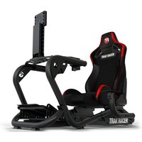 Trak Racer TR8 Pro Racing Simulator - With Single Monitor Stand, Red/Black Reclining, Fanatec Podium DD