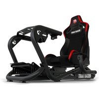 Trak Racer TR8 Pro Racing Simulator - Without Single Monitor Stand, Red/Black Reclining, Universal Wheel Plate