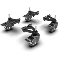 Trak Racer Caster Wheels With Brake For TR160 / TR160S / TR120 / TR80 Cockpits