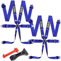 TRS Magnum 6 Point Harness Rally Pack With FREE Safety Hammer - Blue, Blue