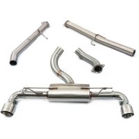 "Cobra Sport Non-Resonated 3" Cat Back Exhaust System" - 2x 4 Inch Round Inverted Slashcut Polished Tailpipes