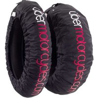 Uber Motorcycle Tyre Warmers - 120 Front - 180/190 Rear, Blue / White, Blue