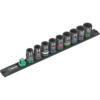 "Wera 1/2" Sq Drive C 1 Zyklop Impaktor Magnetic Socket Rail Set 9-Piece"