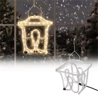 ECD Germany WinterLaterne mit LED Birnen 225x225 cm Warmweiß 230V