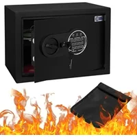 ECD Germany Safe Tresor 16L aus Stahl mit Elektronikschloss Notschlüsseln und feuerfester Tasche